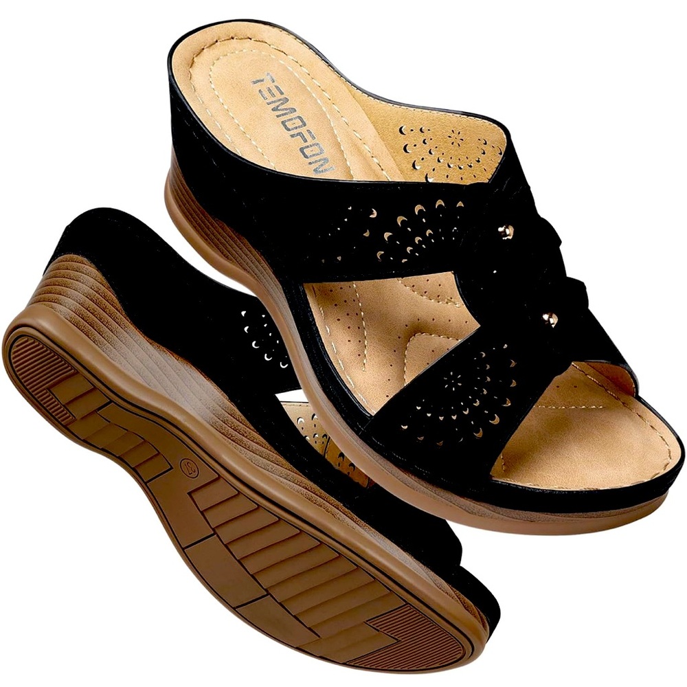 Women's Black Slide Sandals size 8
